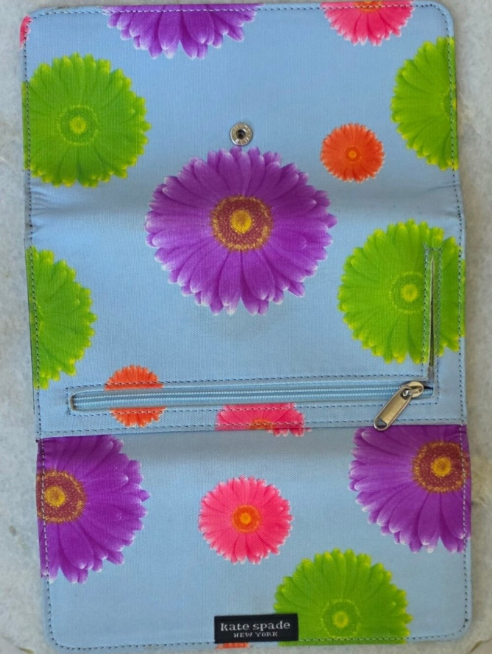Vintage Kate Spade New York Daisy Print Envelope Wallet Y2K - Picture 7 of 7